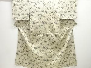 大正ロマン　抽象模様織り出しお召単衣着物